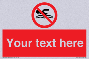 Custom No swimming prohibition Sign